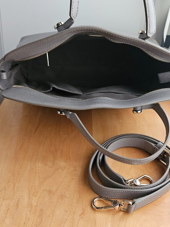 Furla structured grey taupe Satchel with removable strap - Picture 5 of 14